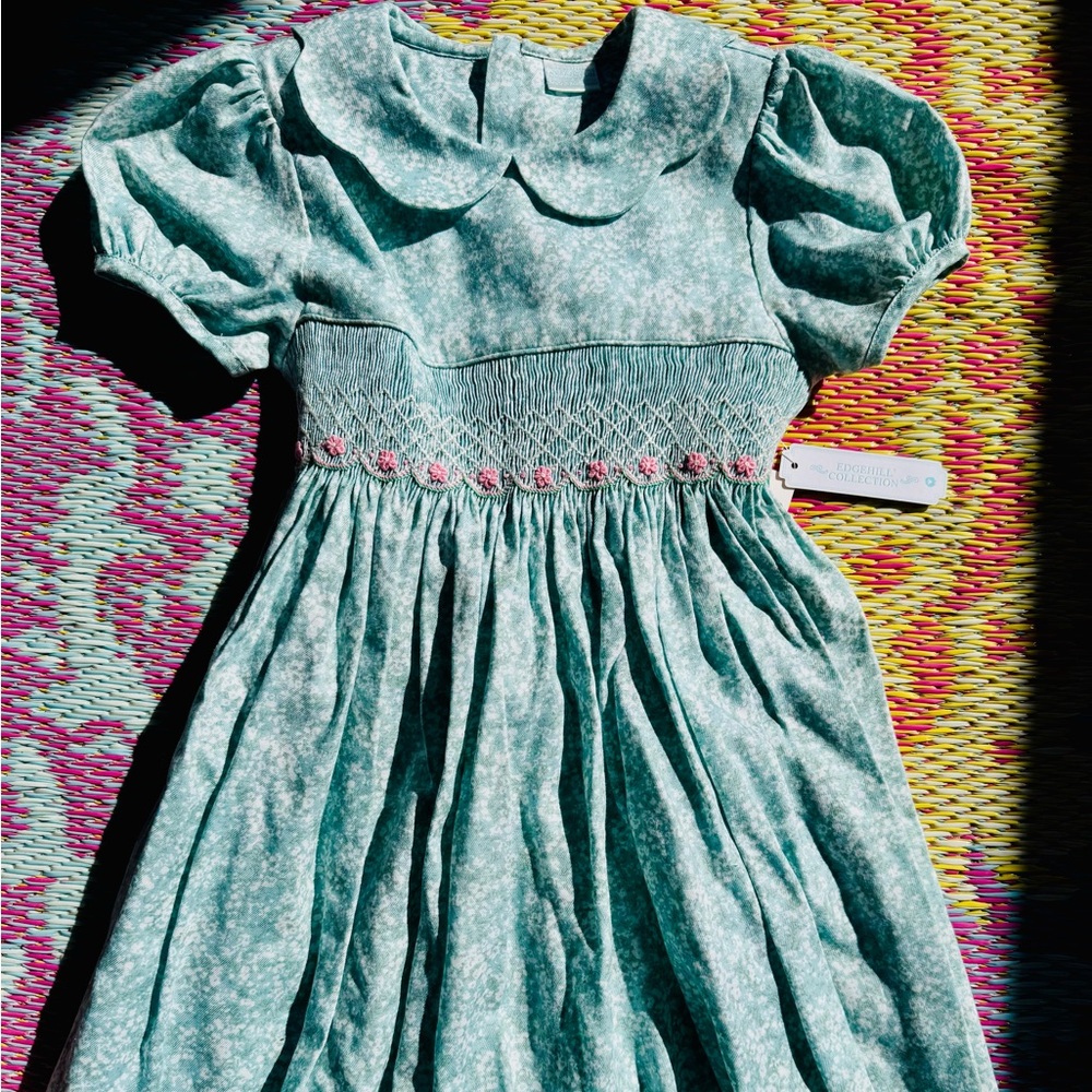 Charming Mint Floral Kids Dress